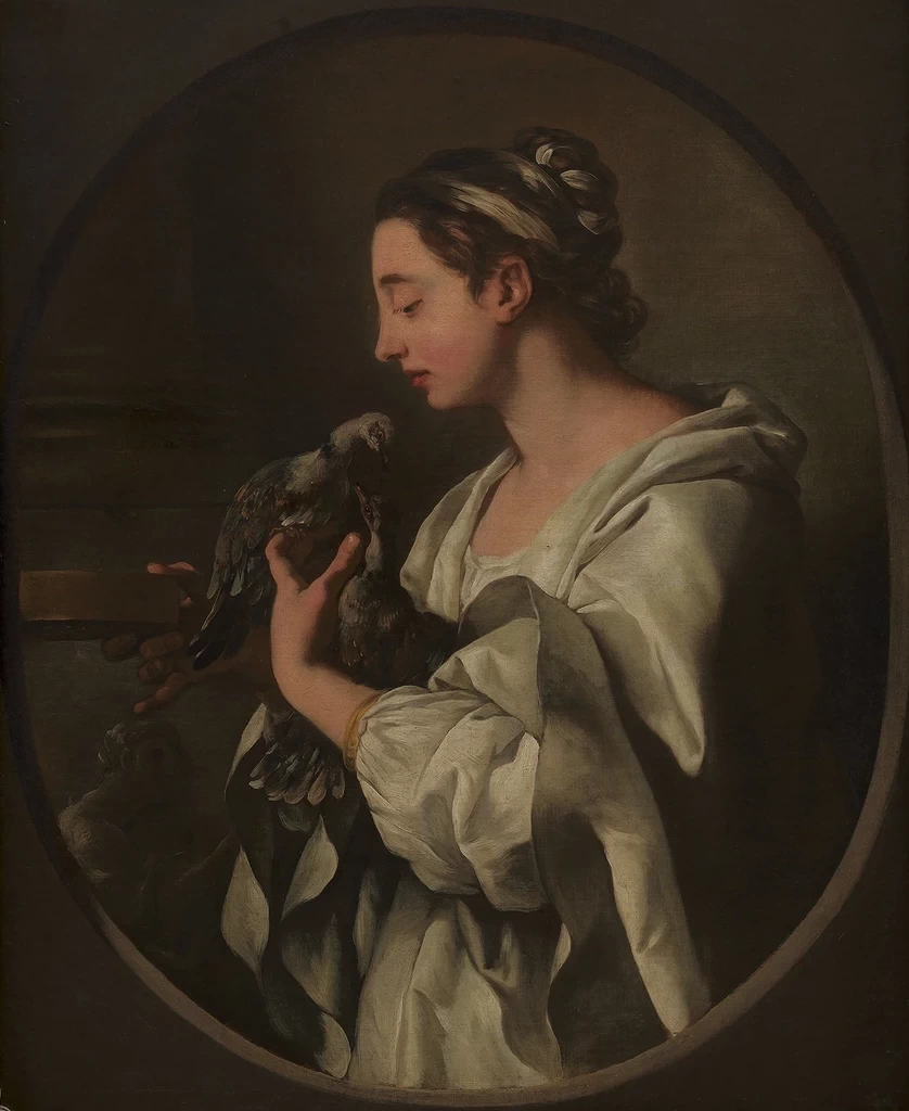 Una giovane donna con due colombe. Allegoria dell'amore coniugale - Statens Museum for Kunst